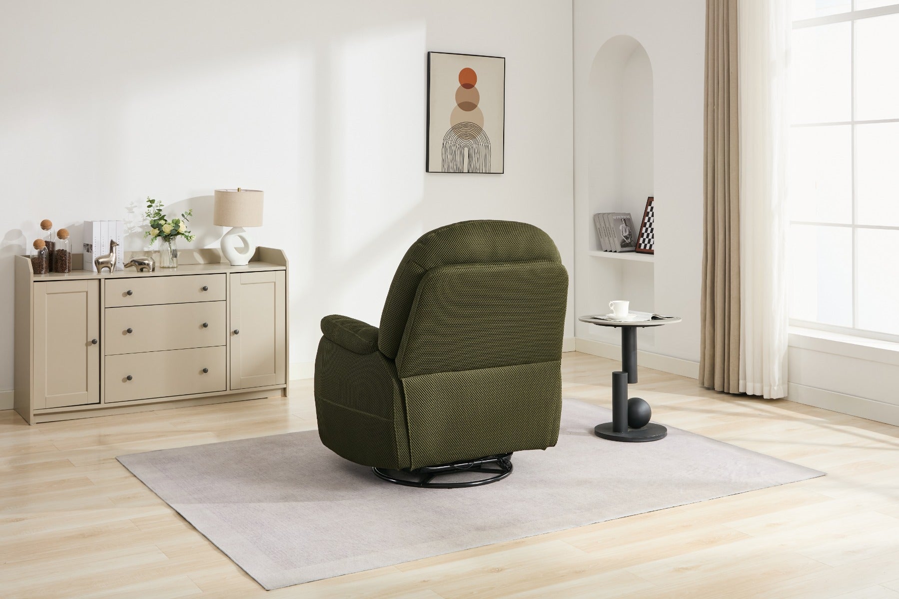 Sienna Reclining Chair with Phone Holder in Moss Green – Luxurious Comfort with Adjustable Recline | Free Nationwide Delivery by Homeline Furniture