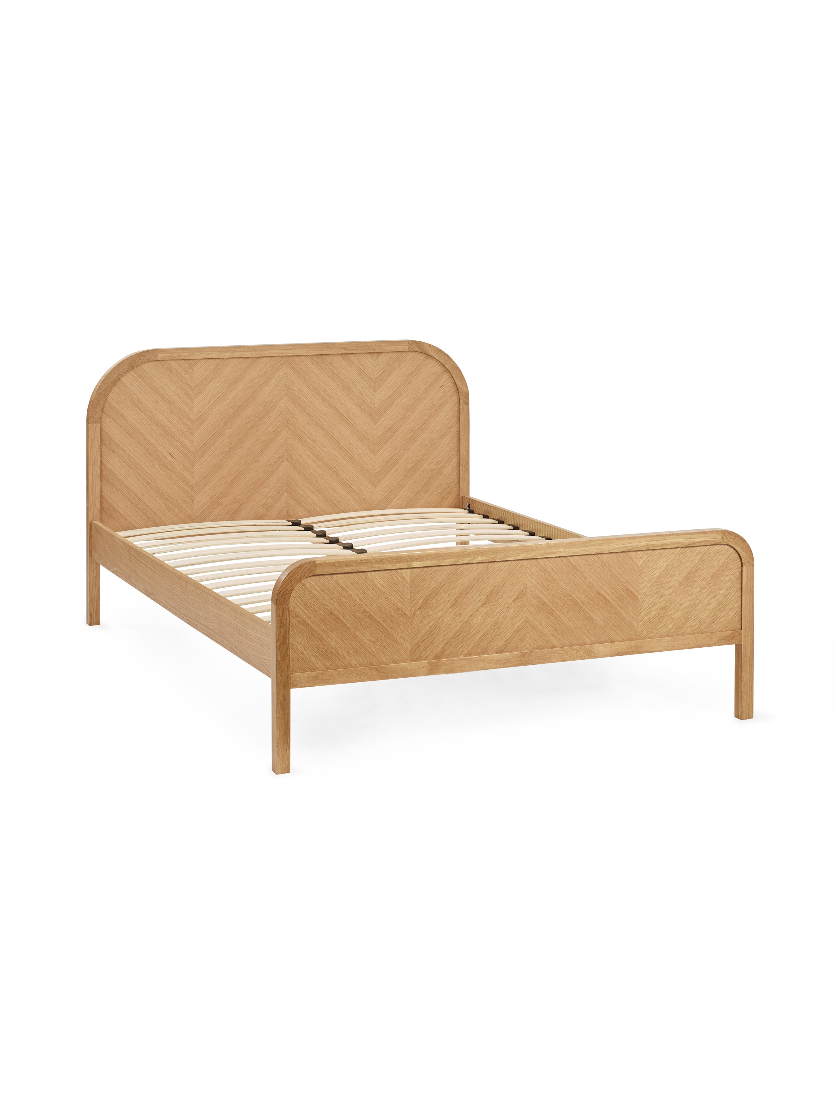 Milo Oak Chevron 150cm King Bed