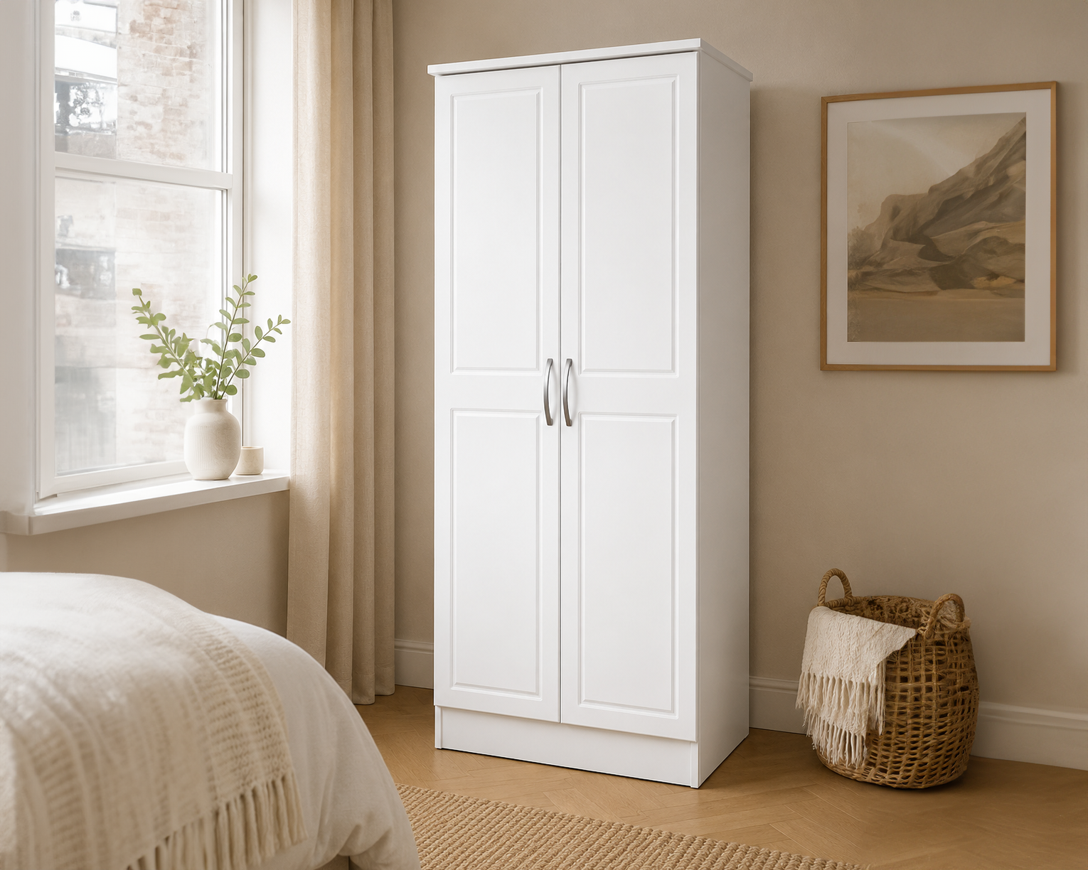 Slaney White Two Door Wardrobe
