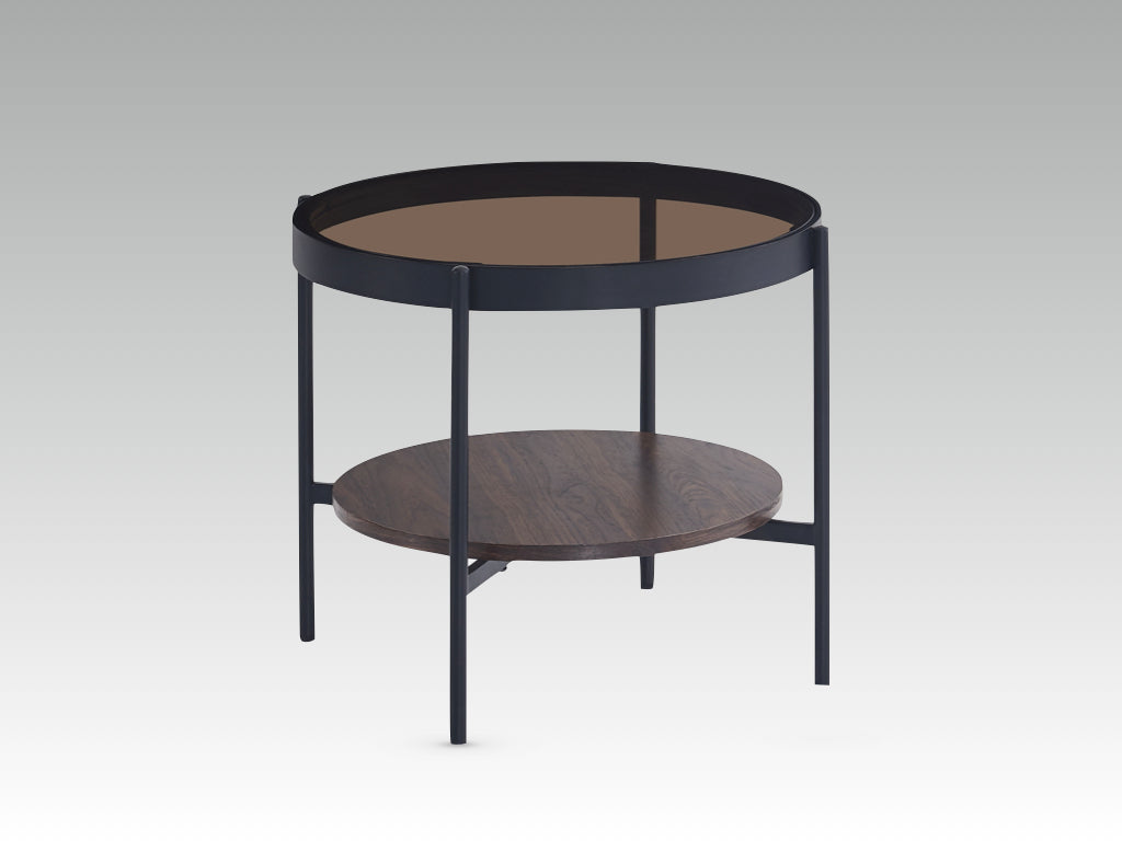 Soho 50cm Round Walnut Coffee Table