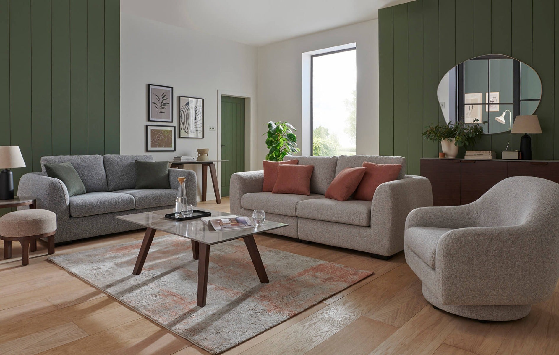 Spencer 4 Seater Sofa – Grey or Natural | Spacious & Stylish Comfort