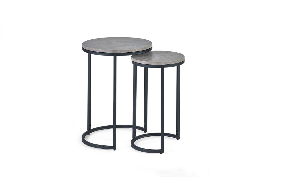 Staten Round Nesting Side Tables - Contemporary Industrial Design for Modern Living Spaces