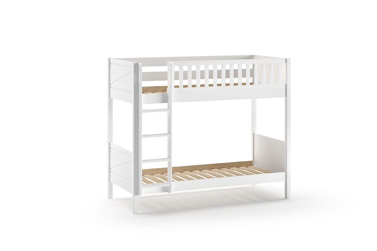 SCOTT Bunk Bed 90 x 200 cm in White – Solid Pine, Space-Saving Design | Free Nationwide Delivery by Homeline Furniture