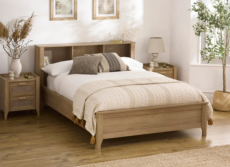 Sydney Oak Rattan Bed
