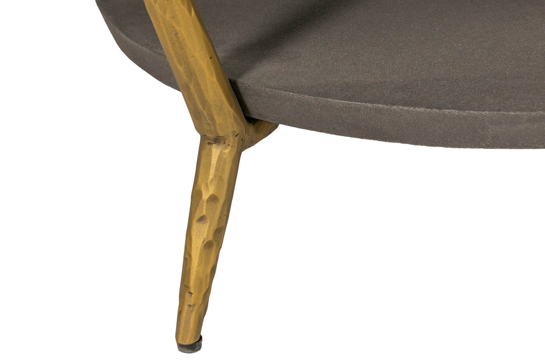 Tabitha Round Coffee Table in Grey – Industrial Chic Coffee Table with Hammered Metal Legs