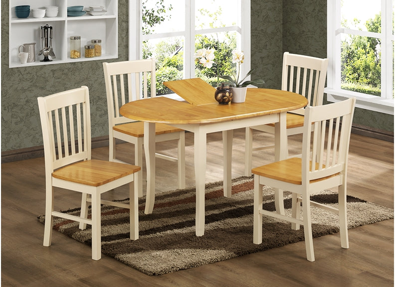 Thames Ext. Cream & Oak Set