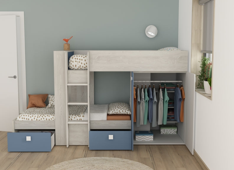 Trasman Blue Bunk Bed - front
