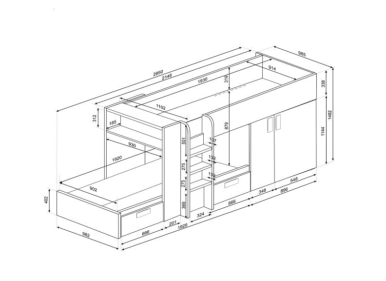 Trasman Bunk Dims