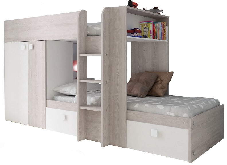 Trasman Barca White Bunk Bed with Furniture - Express Delivery Available