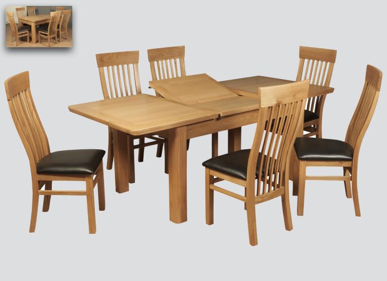 Treviso Oak Large Extendable Dining Set