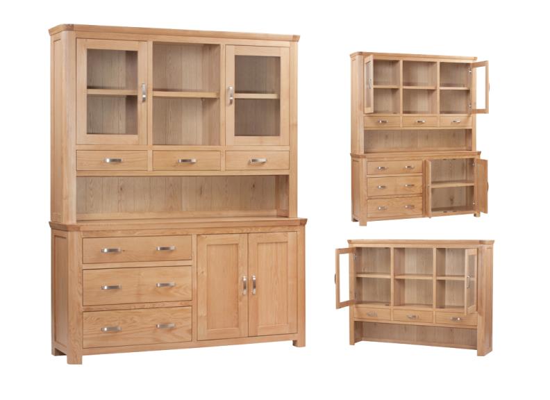 Treviso Oak Large Buffet & Hutch - Elegant Storage Solution