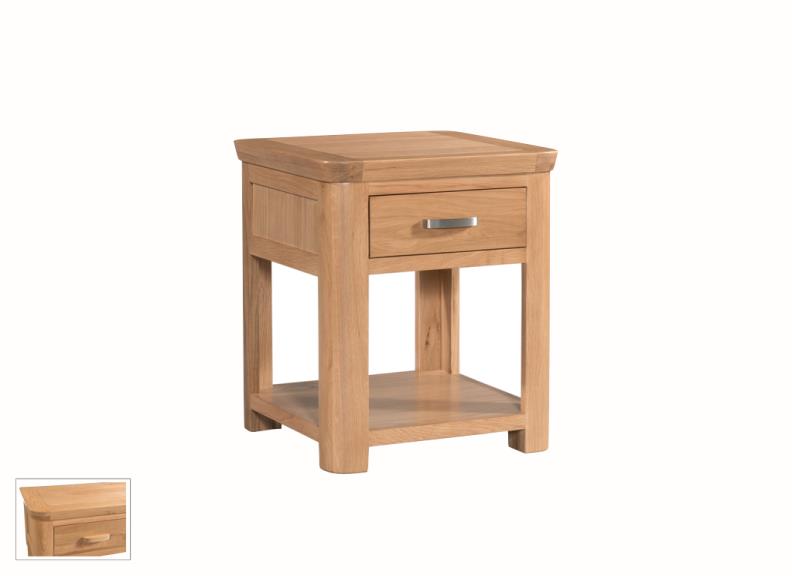 Treviso Oak Lamp Table W/Drawer