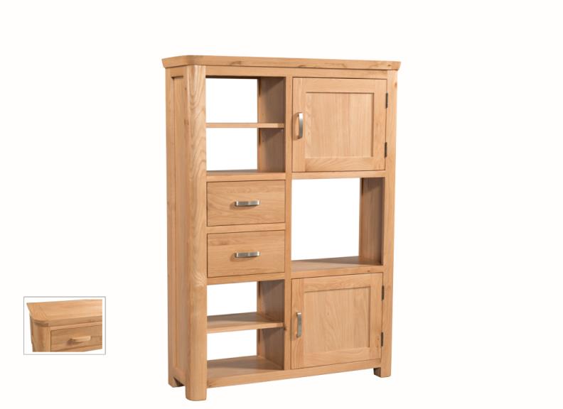 Treviso Oak High Display Unit - Elegant and Spacious Shelving Solution