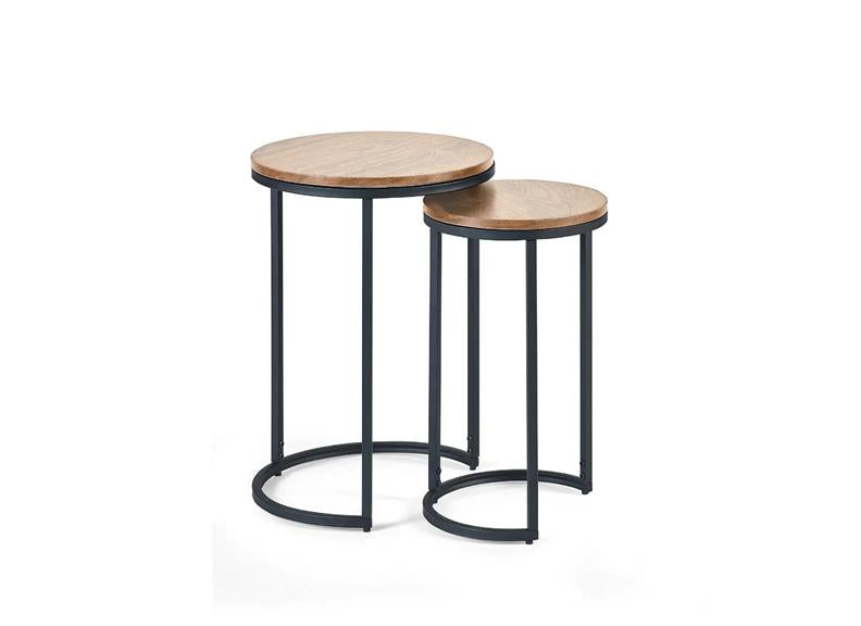Tribeca Sonoma Oak Round Nesting Side Tables