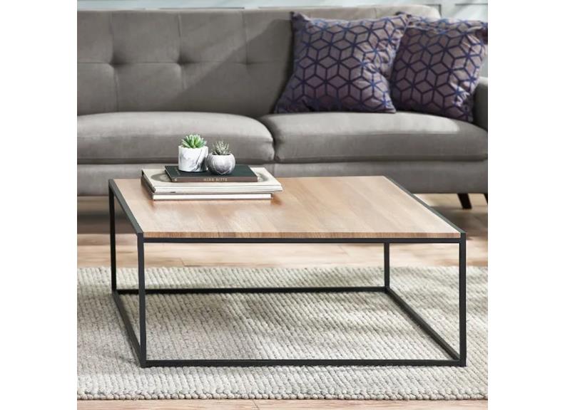 Tribeca Oak Square Coffee Table - room