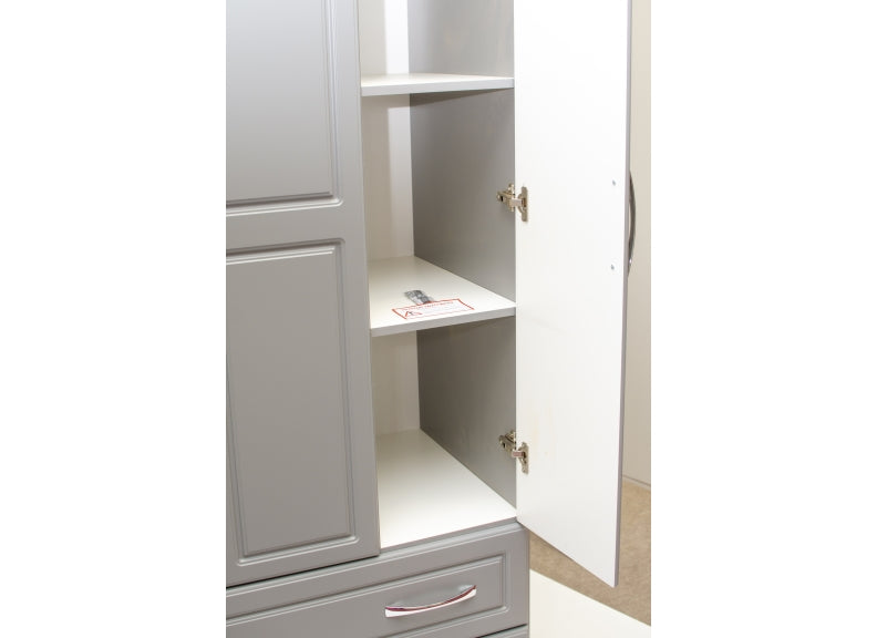 Tromso Dove Grey Three Door Mirrored Wardrobe