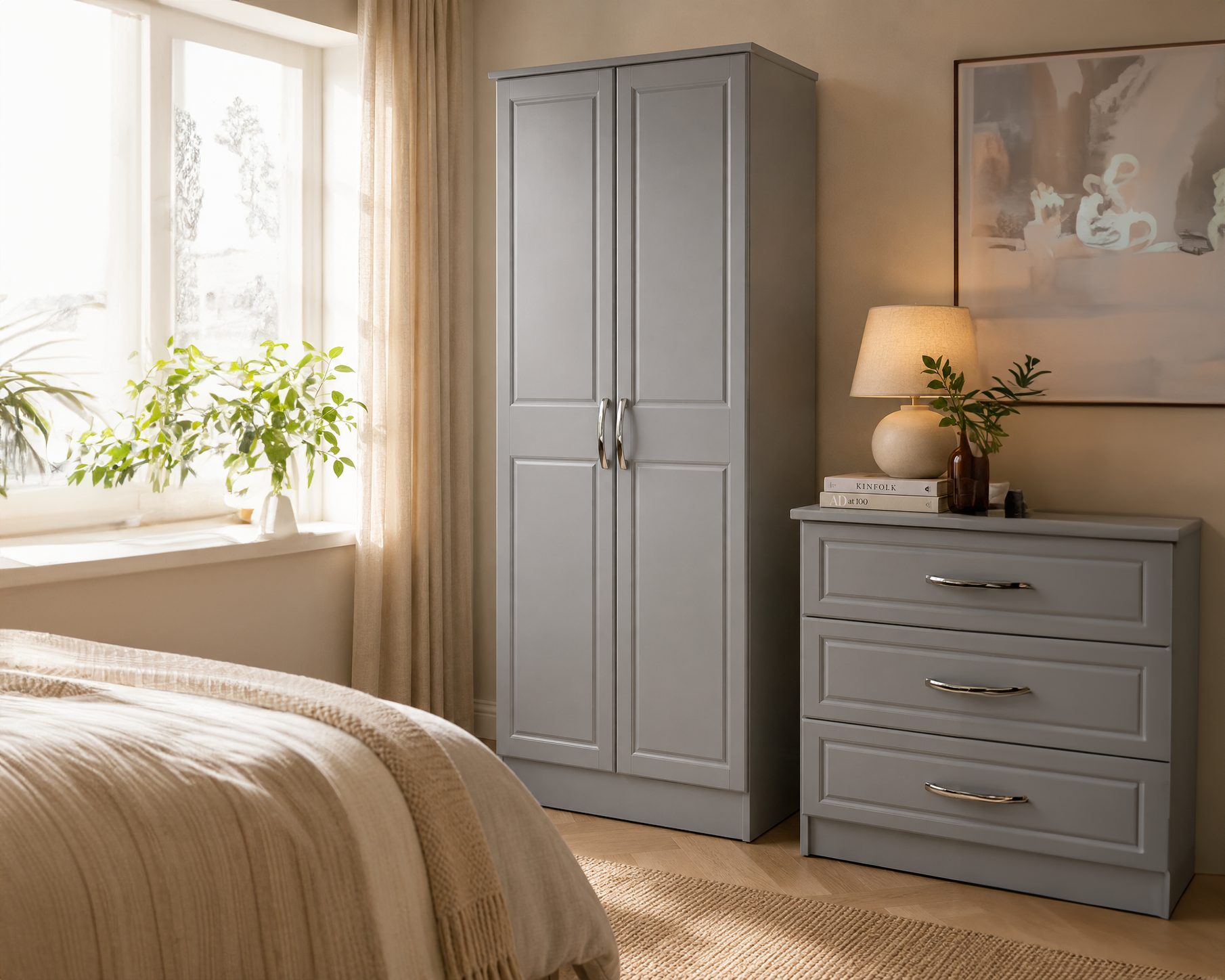 Tromso Dove Grey Two Door Wardrobe