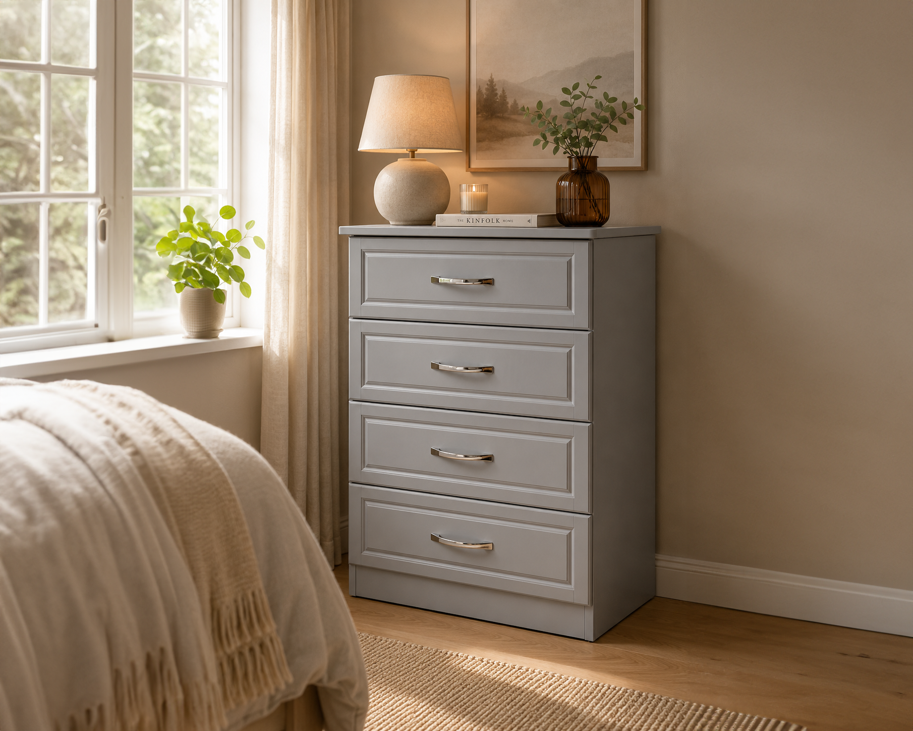 Tromso Dove Grey Four Drawer Deep Chest