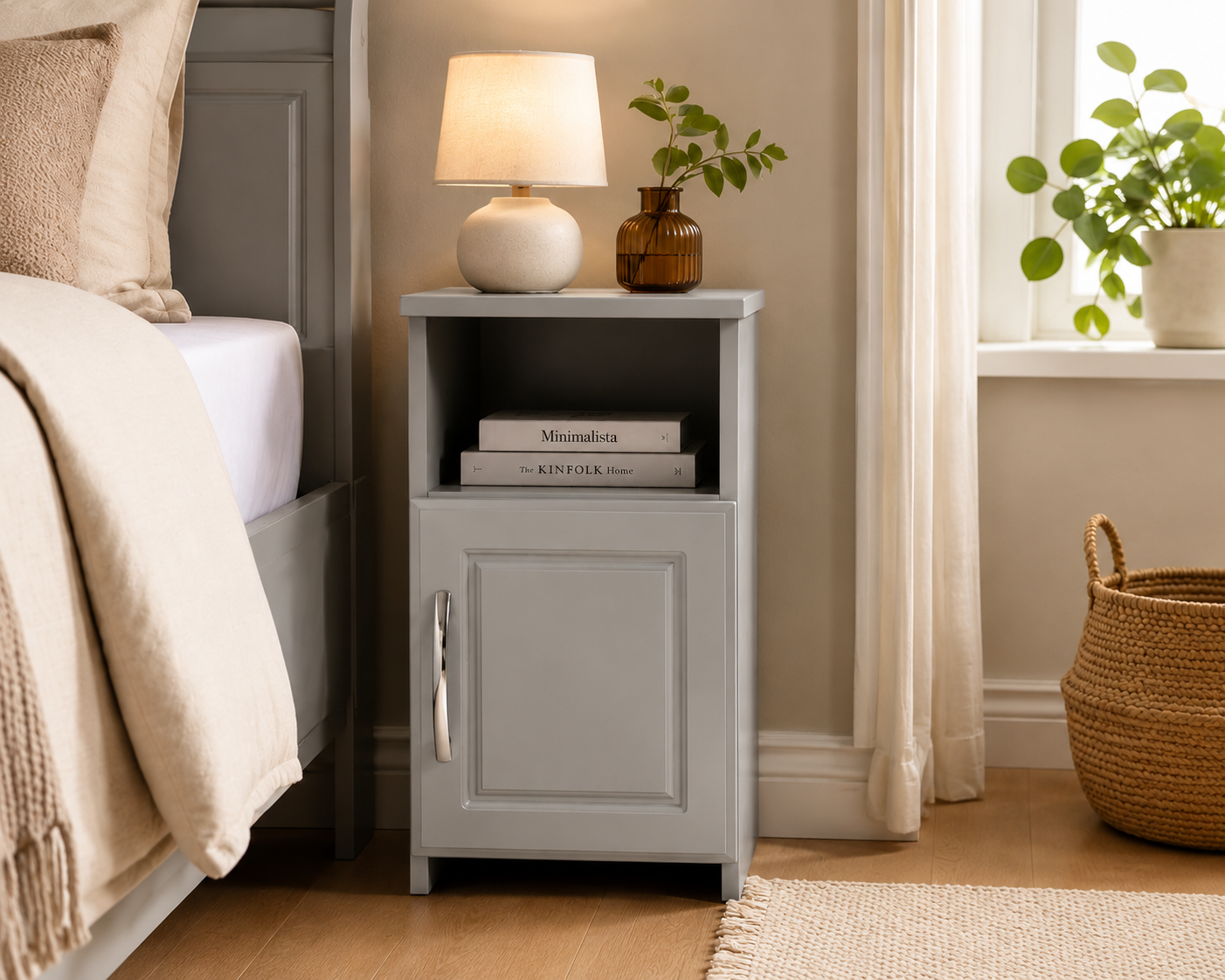 Tromso Dove Grey Bedside Locker