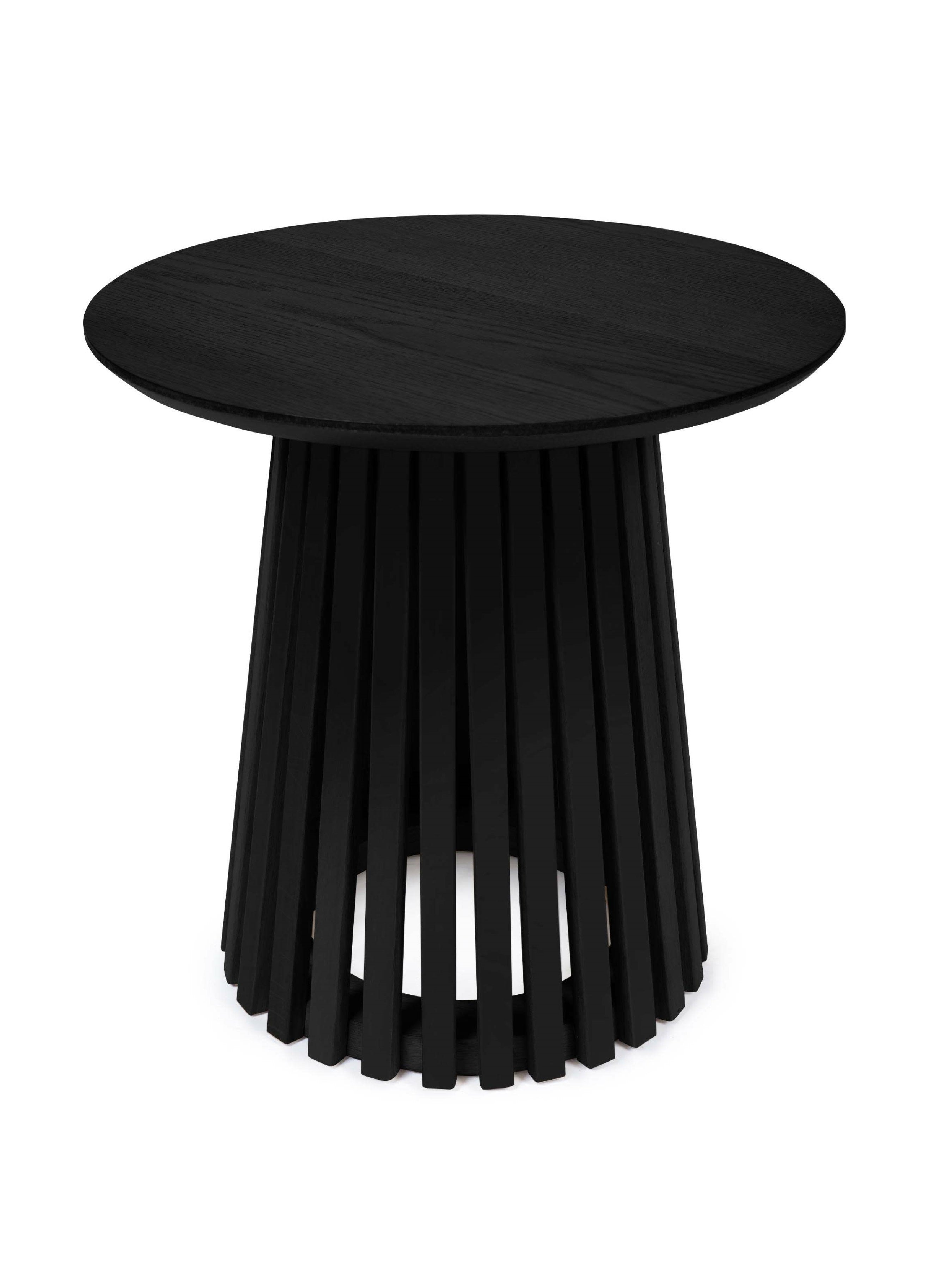 Ollie Black 45cm Round Lamp Table