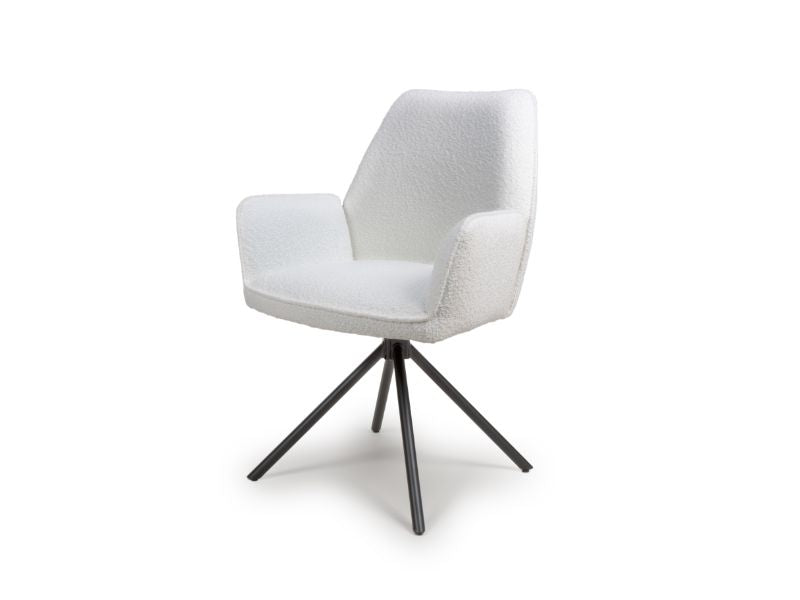 Two Uno Chairs - Ivory Boucle (Only sold in pairs)