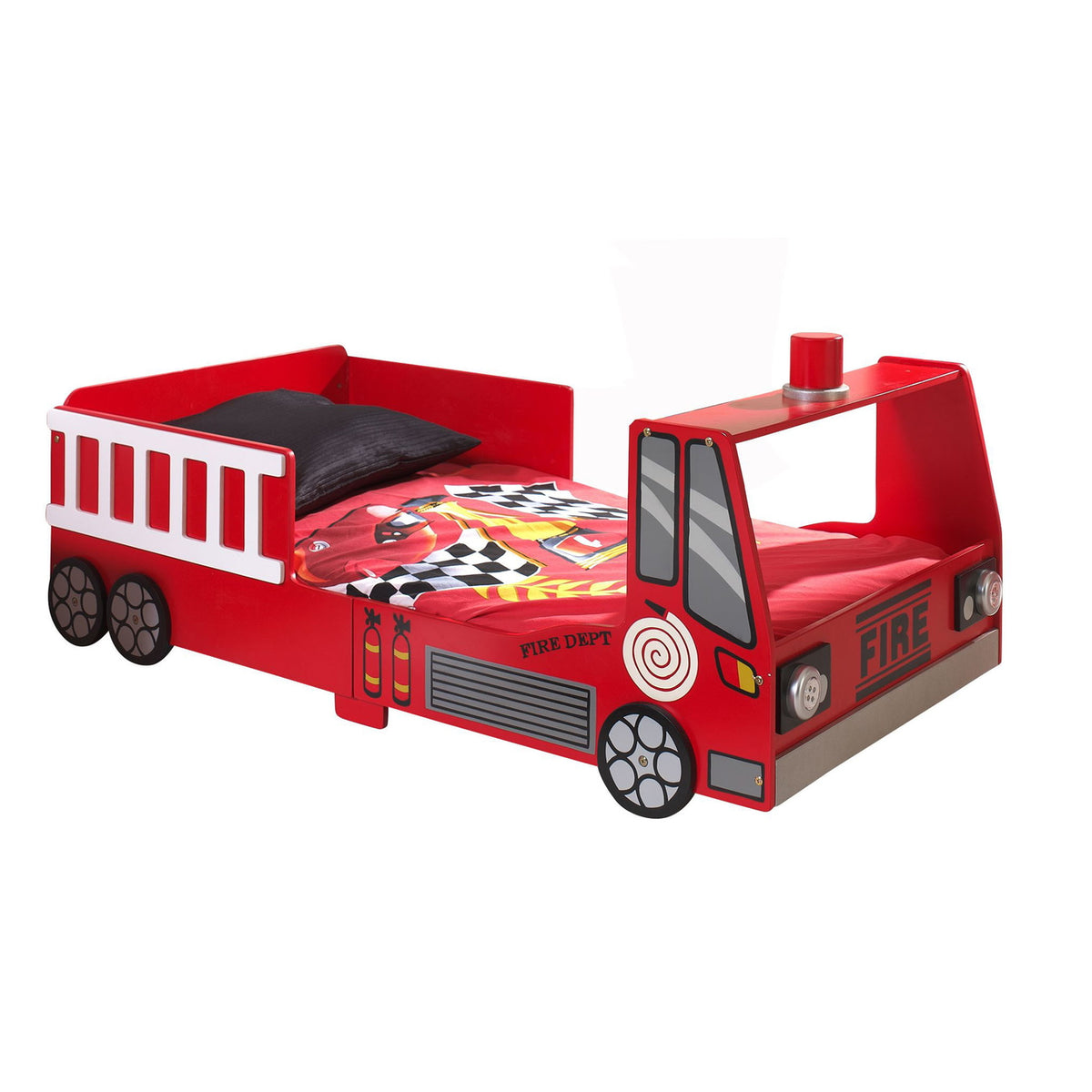 Vipack Fire Truck Toddler Bed 70x140cm - Red
