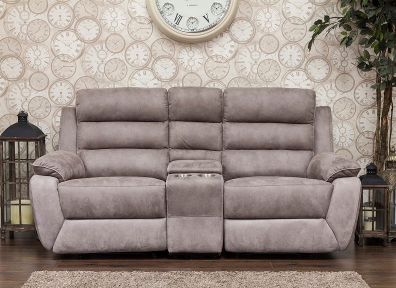 Urban Brown Grey 2RR Sofa W/Console