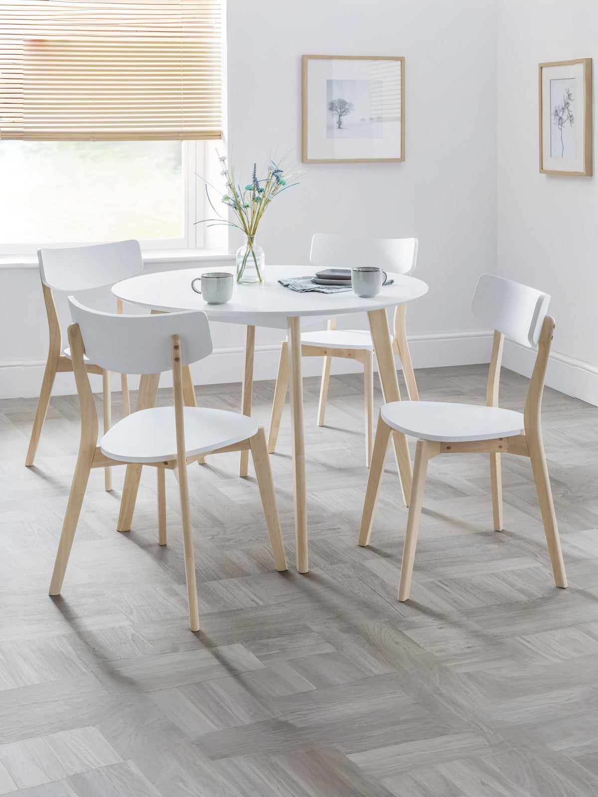 Set Of 2 Casa Dining Chairs White/Oak