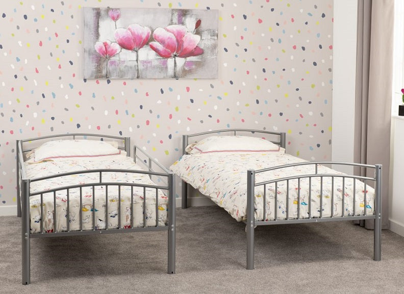 Ventura Silver Bunk Bed as single beds