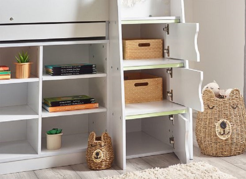 Vespa White Mid-Sleeper Room - cupboard