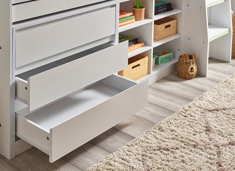 Vespa White Mid-Sleeper Room - drawers