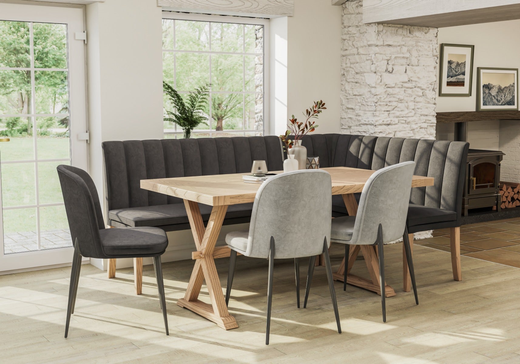 Valent Rectangular Cross Dining Tables