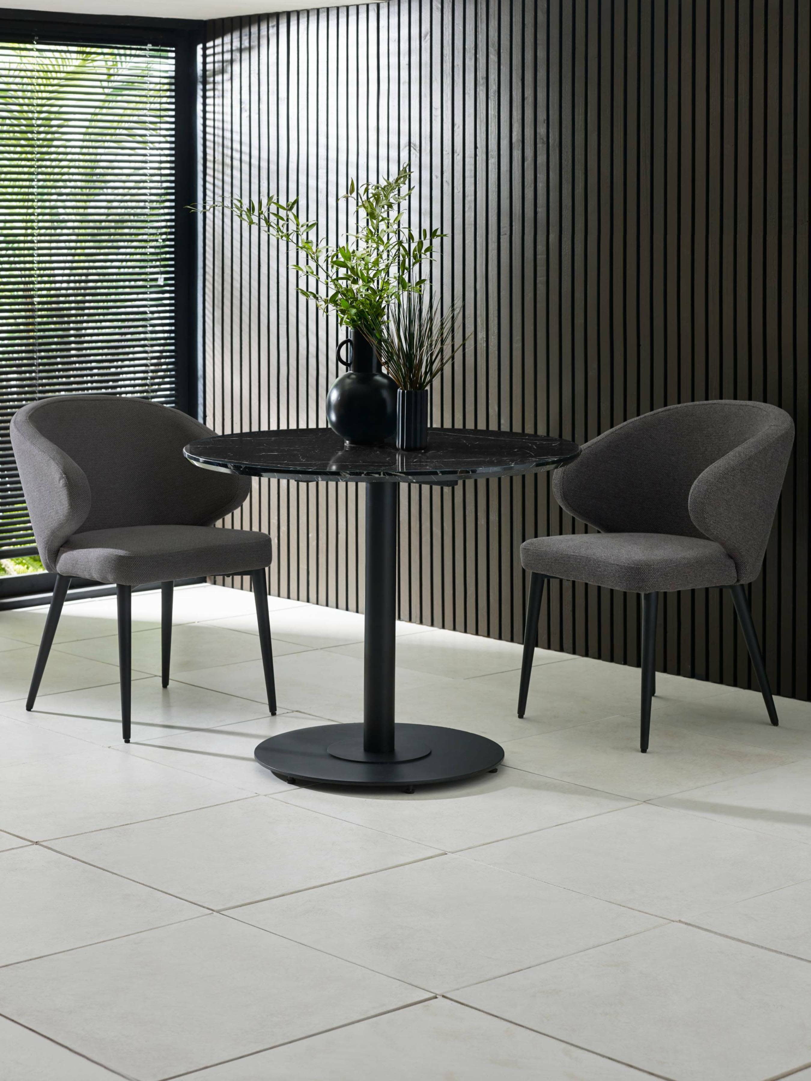 Set of 2 Marcus Mid Grey Fabric Dining Chairs