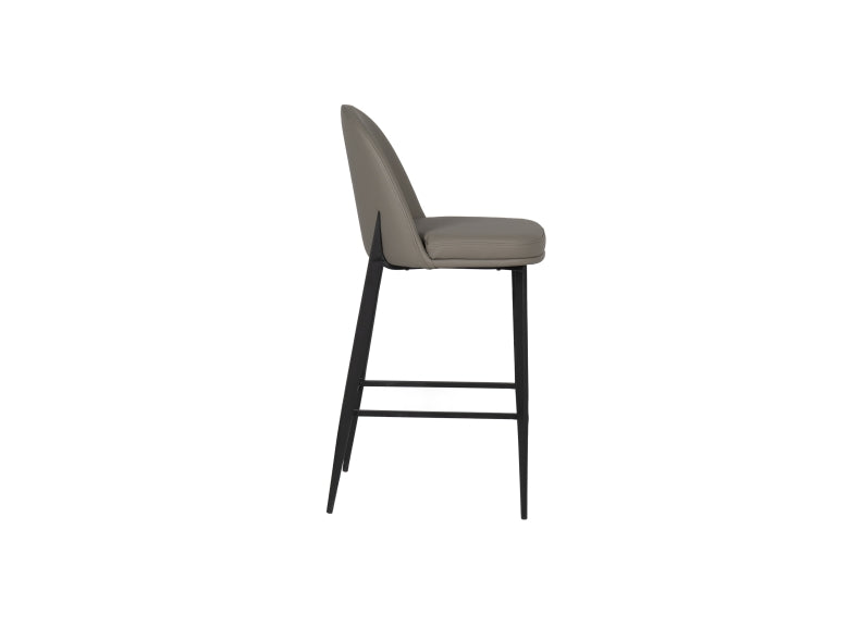 Valent Grey Leather Stool - side