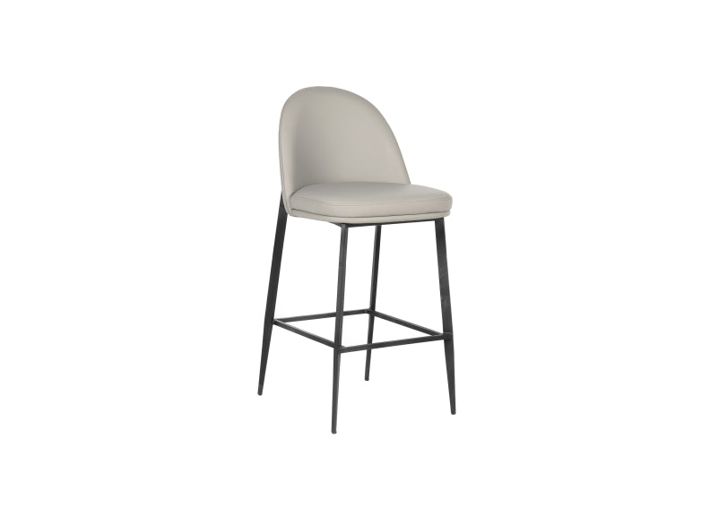 Valent Taupe Leather Stool - 1