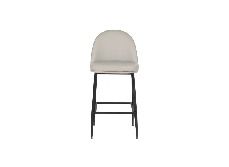 Valent Taupe Leather Stool - front