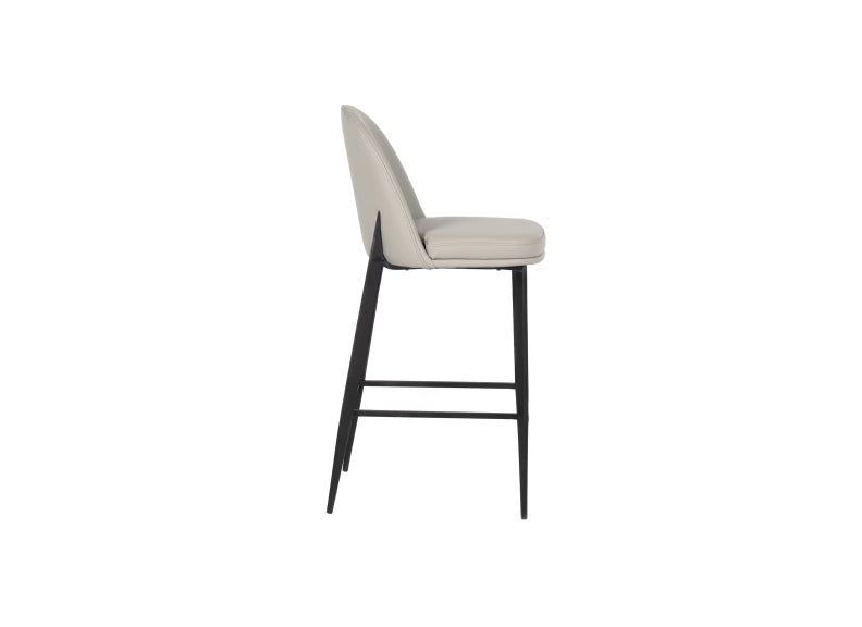 Valent Taupe Leather Stool - side