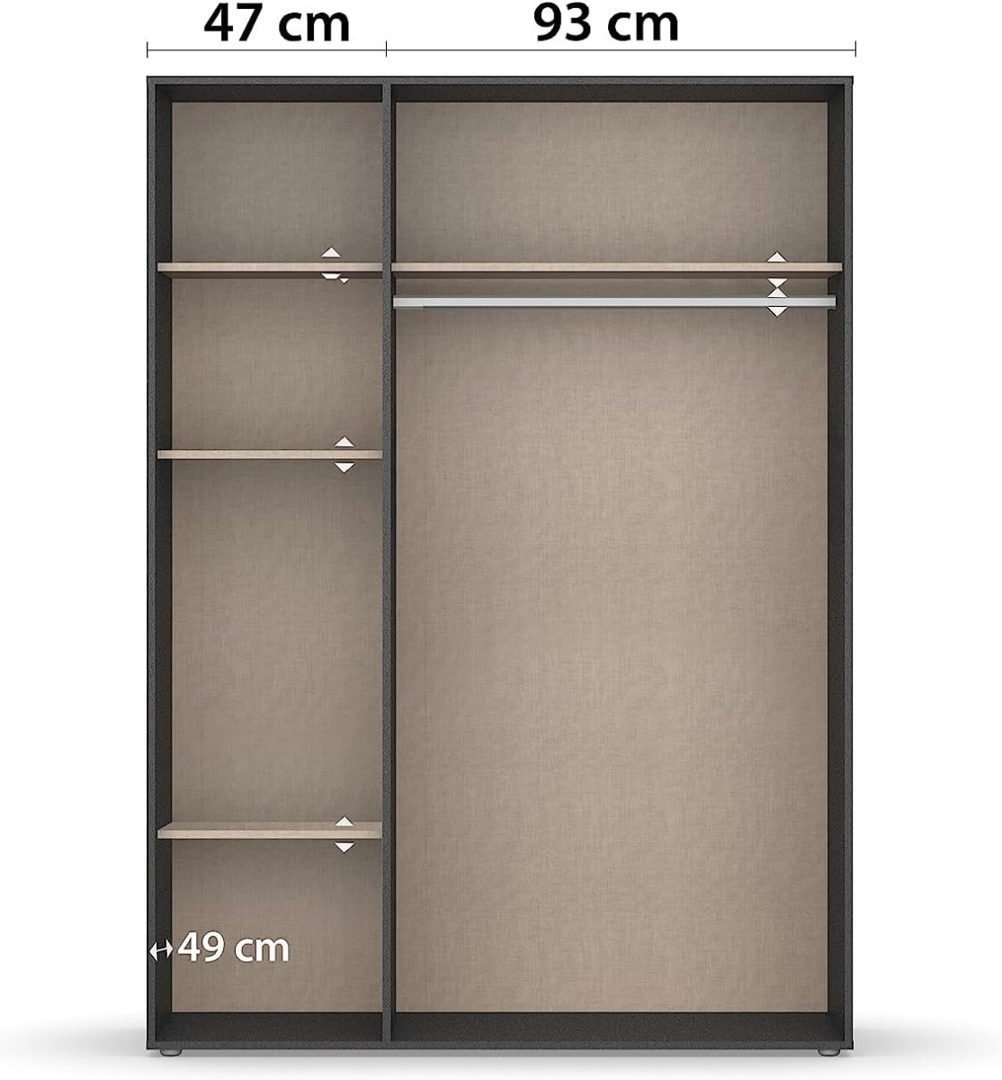 Rauch Voyager 3-Door 2-Drawer Wardrobe – Stylish Storage in Grey/White or Grey/Oak | Free Express Delivery