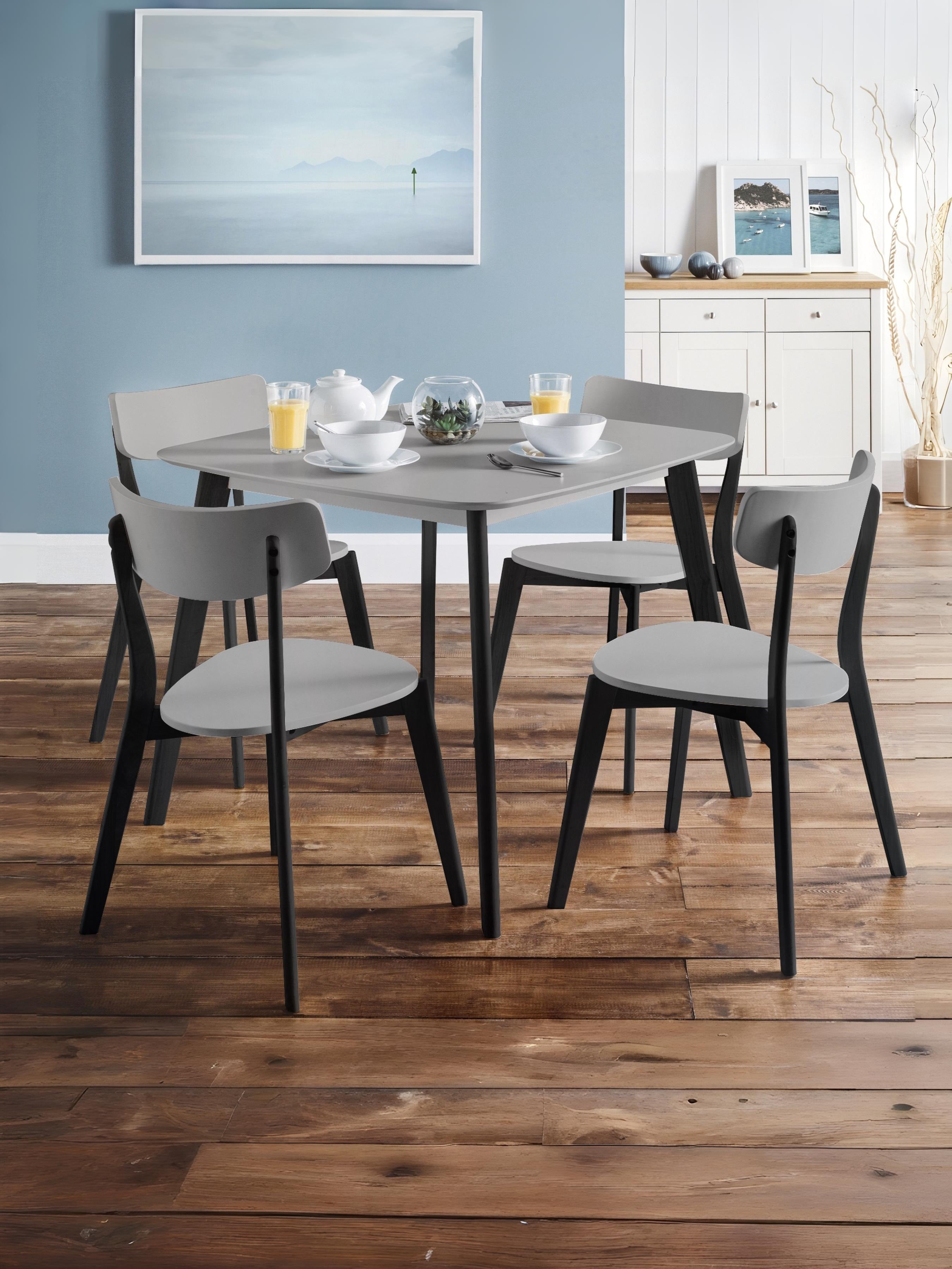 Set Of 2 Casa Dining Chairs Grey/Black