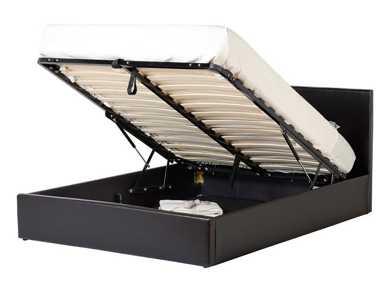 Waverley Black Faux Leather Storage Bed