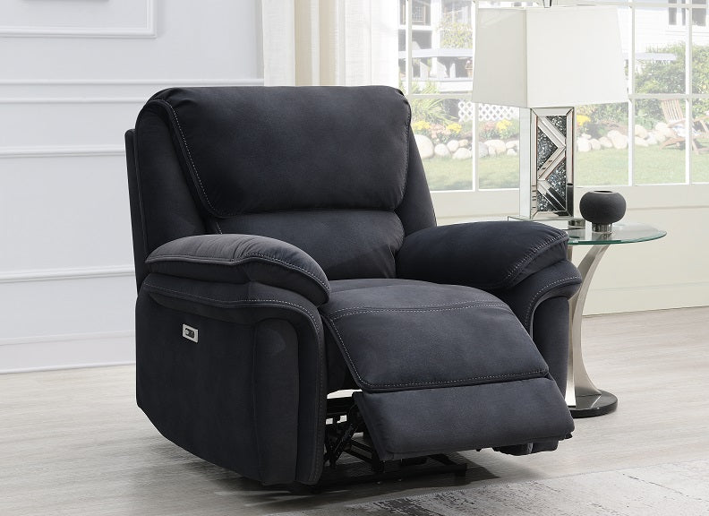 Westbury 3+2+1 Fabric Sofa Suite – Luxurious Dark Blue Reclining Sofa Set