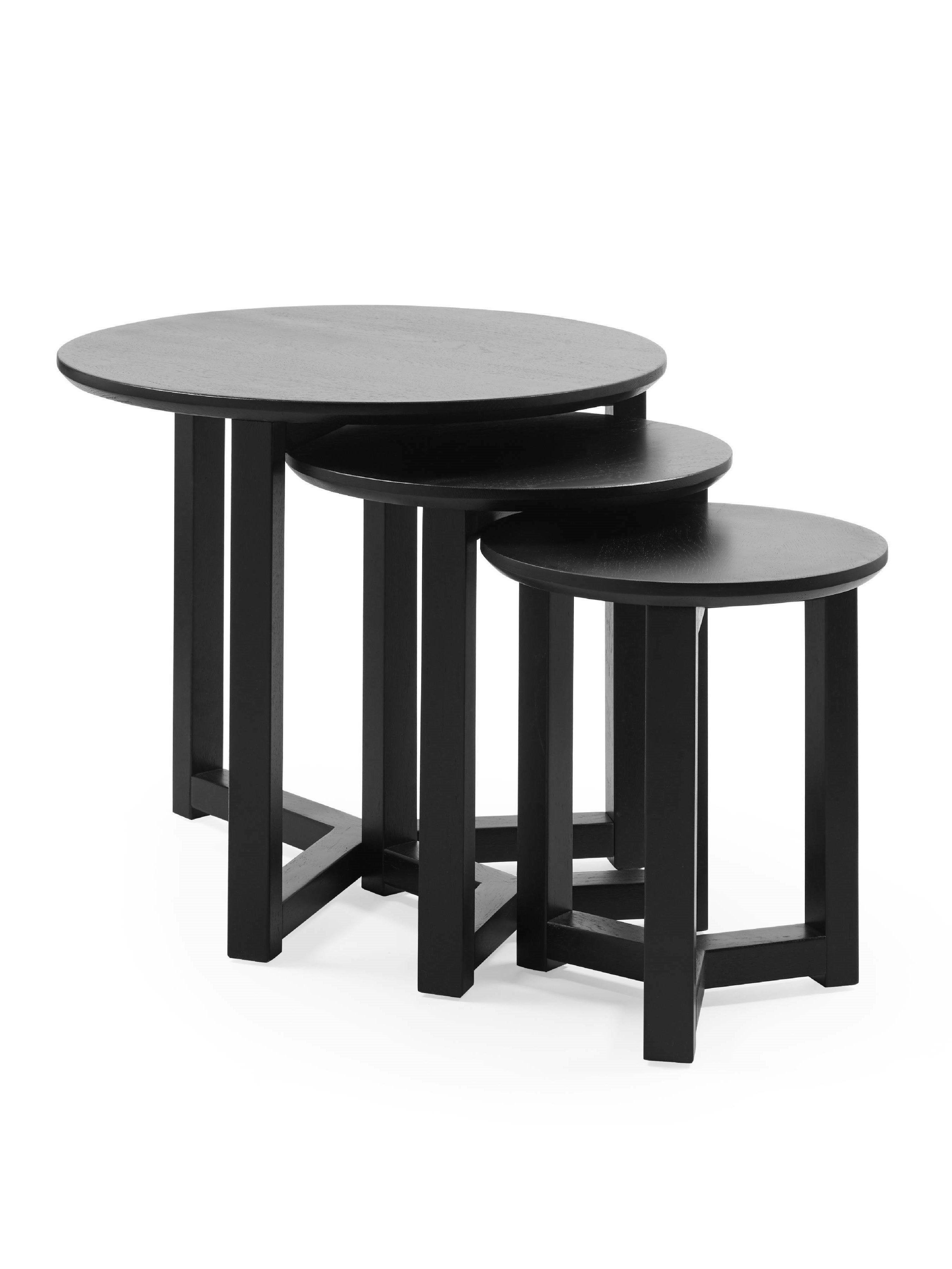 Nidri Black Nest Of 3 Tables