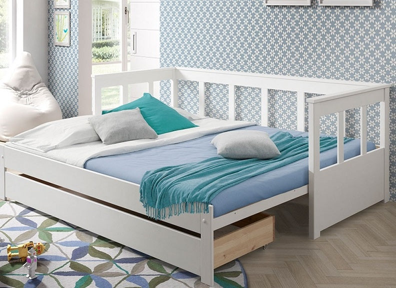 Pino Pull Out Bed With Drawer - open