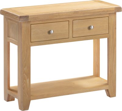WINDSOR 2 DRAWER CONSOLE TABLE - NATURAL OAK