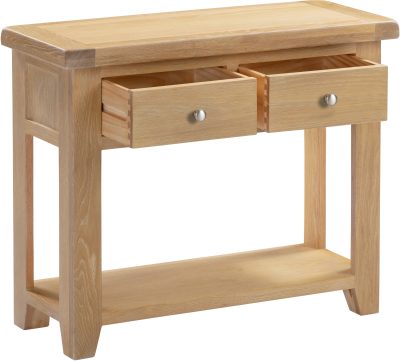 WINDSOR 2 DRAWER CONSOLE TABLE - NATURAL OAK