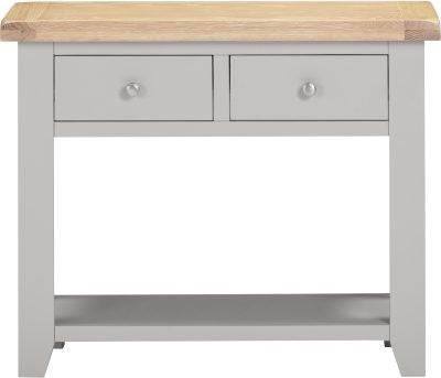 WINDSOR 2 DRAWER CONSOLE TABLE - PEBBLE GREY/OAK