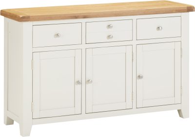WINDSOR 3 DOOR 3 DRAWER SIDEBOARD - IVORY/OAK