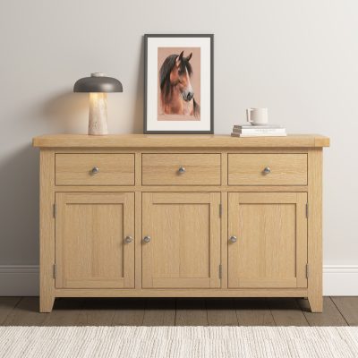 WINDSOR 3 DOOR 3 DRAWER SIDEBOARD - NATURAL OAK