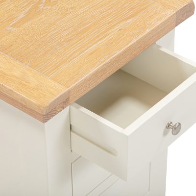 WINDSOR 3 DRAWER BEDSIDE - IVORY/OAK (PRE-ORDER FOR AUGUST)