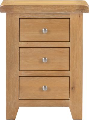 WINDSOR 3 DRAWER BEDSIDE - NATURAL OAK